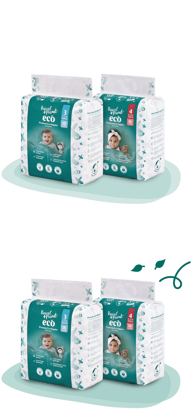 Rascal + Friends premium eco nappies