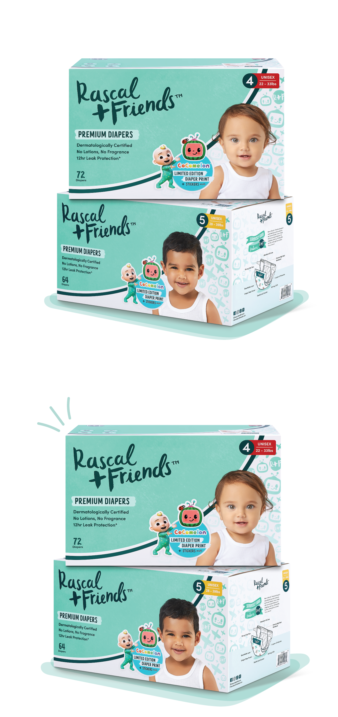 Rascal + Friends x CoComelon Diapers